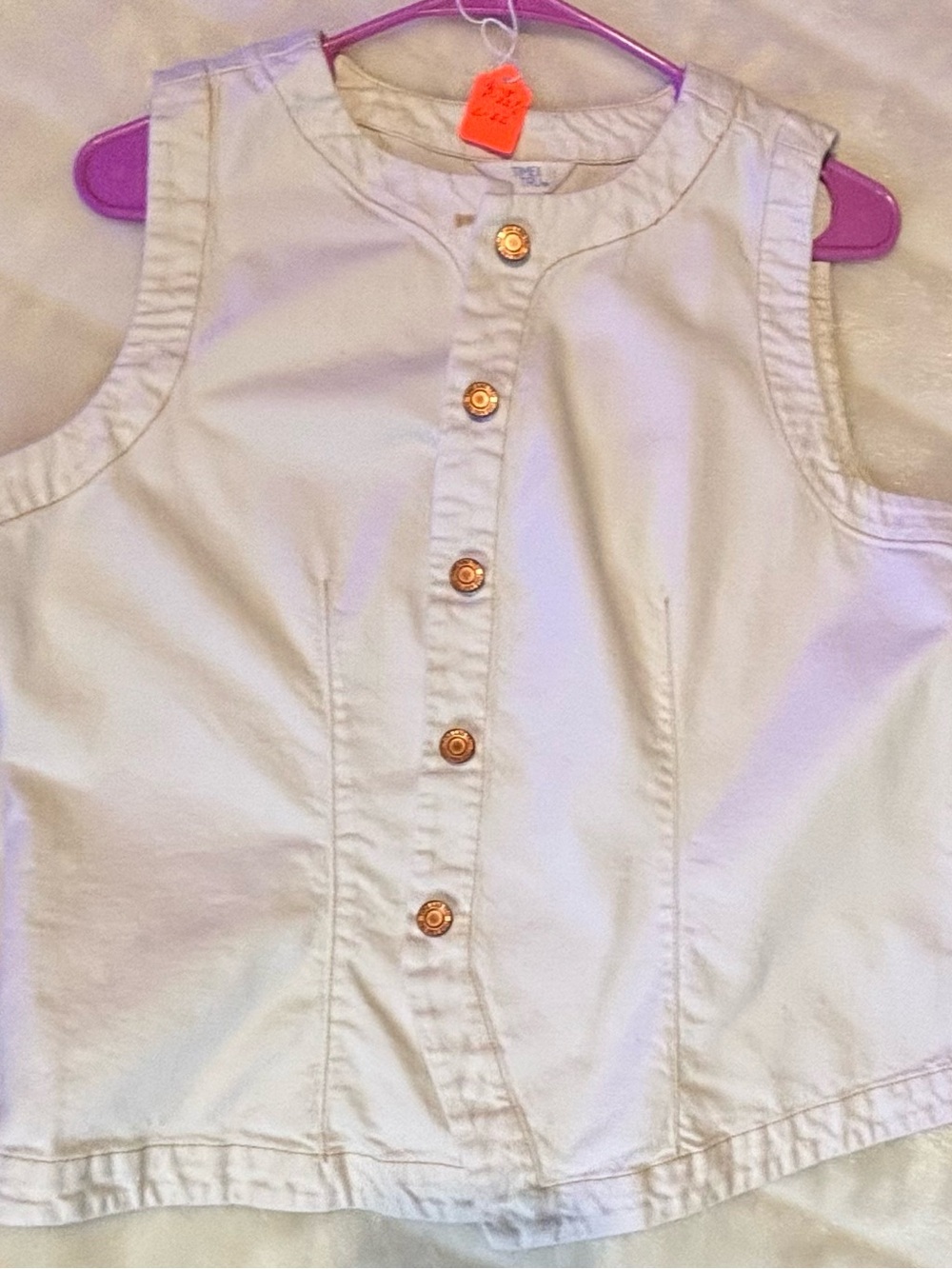 Time and Tru Cream Short Sleeve Top-Size 16-18